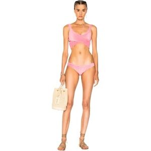 Lisa Marie Fernandez Marie-Louise Terry Pink Bikini Set XS/S